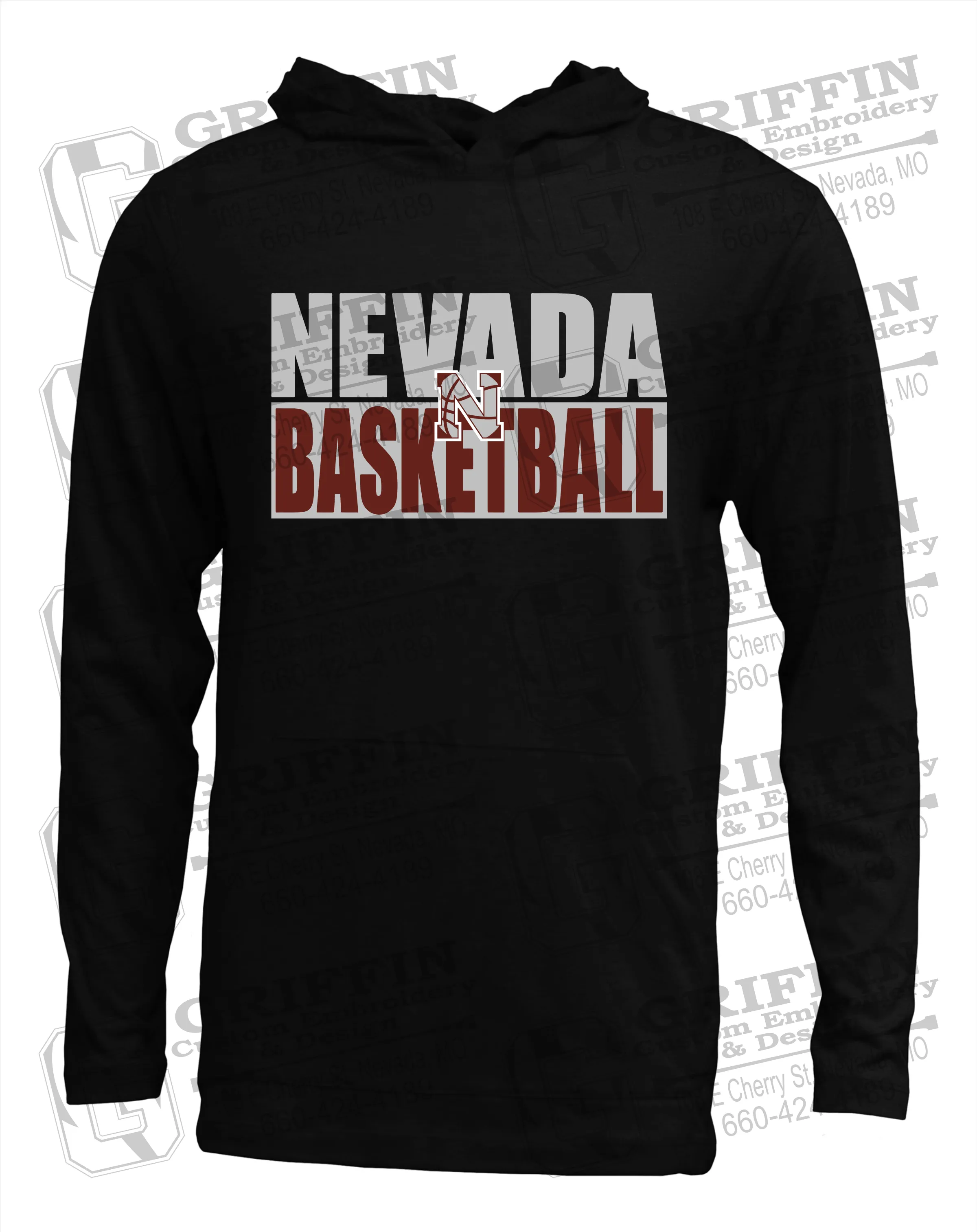 Soft-Tek T-Shirt Hoodie - Basketball - Nevada Tigers 21-Q