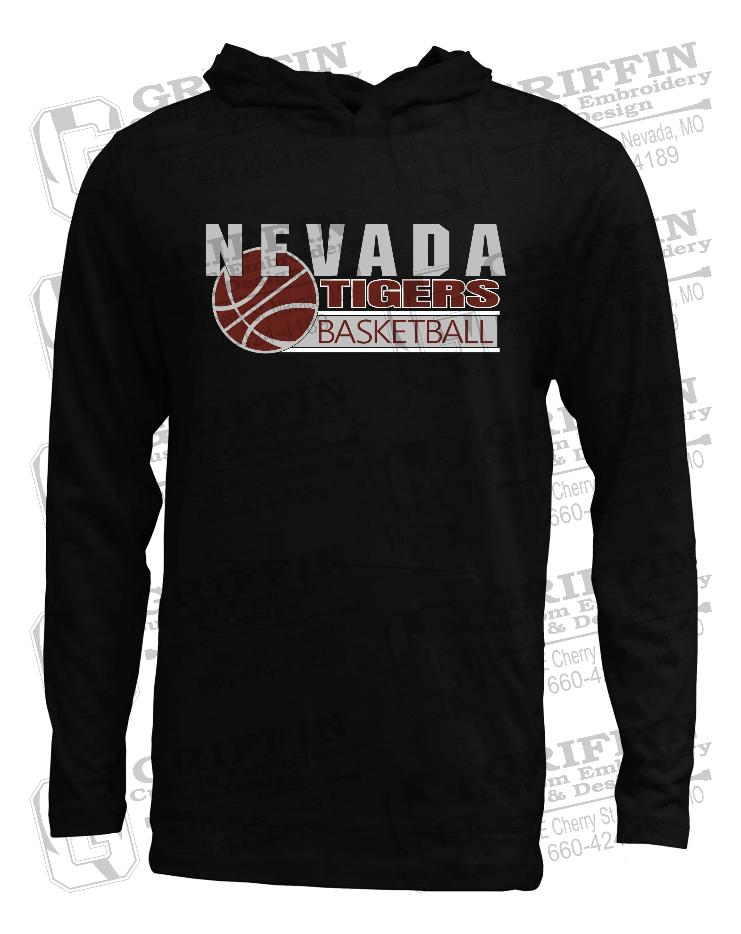 Soft-Tek T-Shirt Hoodie - Basketball - Nevada Tigers 24-I
