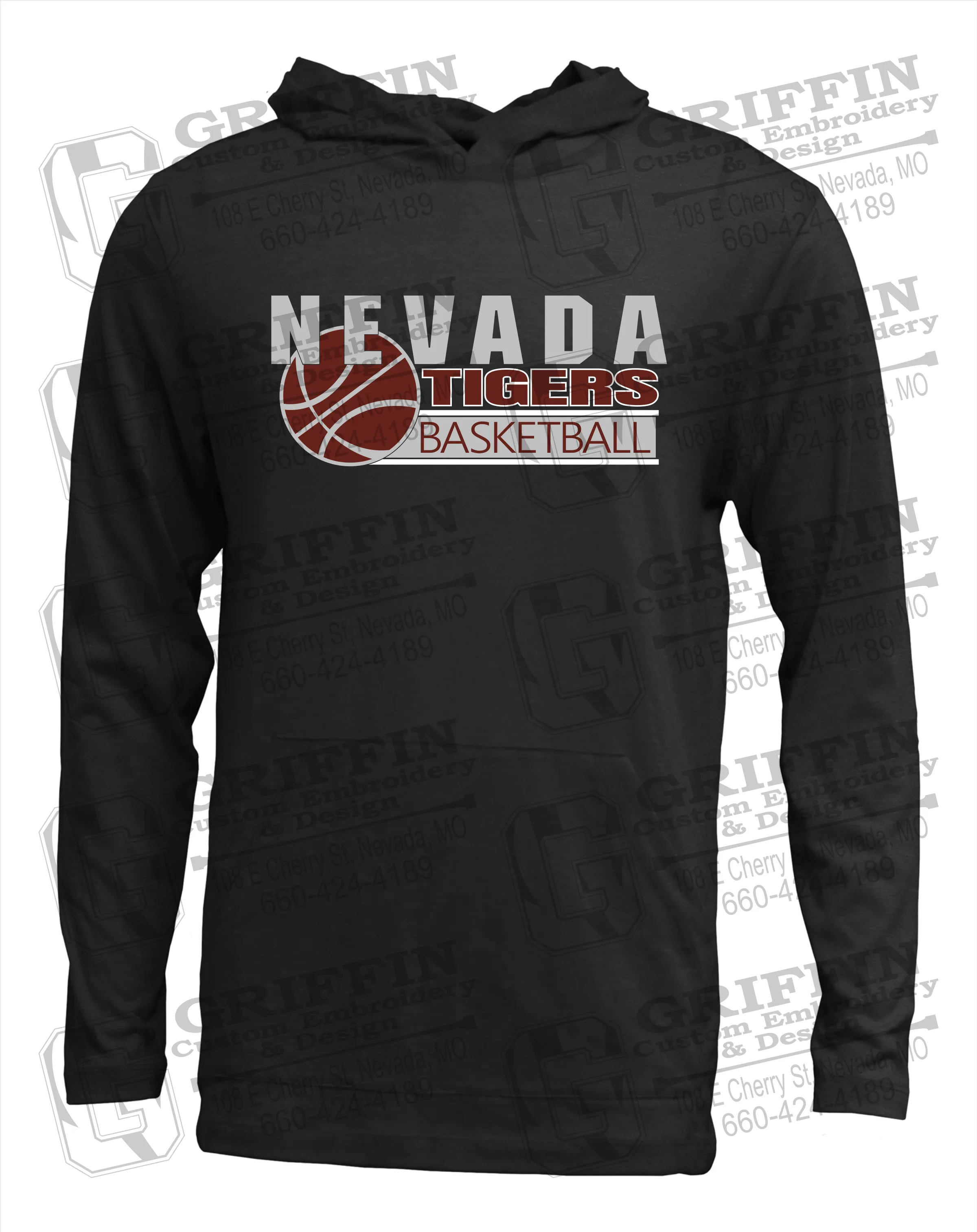 Soft-Tek T-Shirt Hoodie - Basketball - Nevada Tigers 24-I