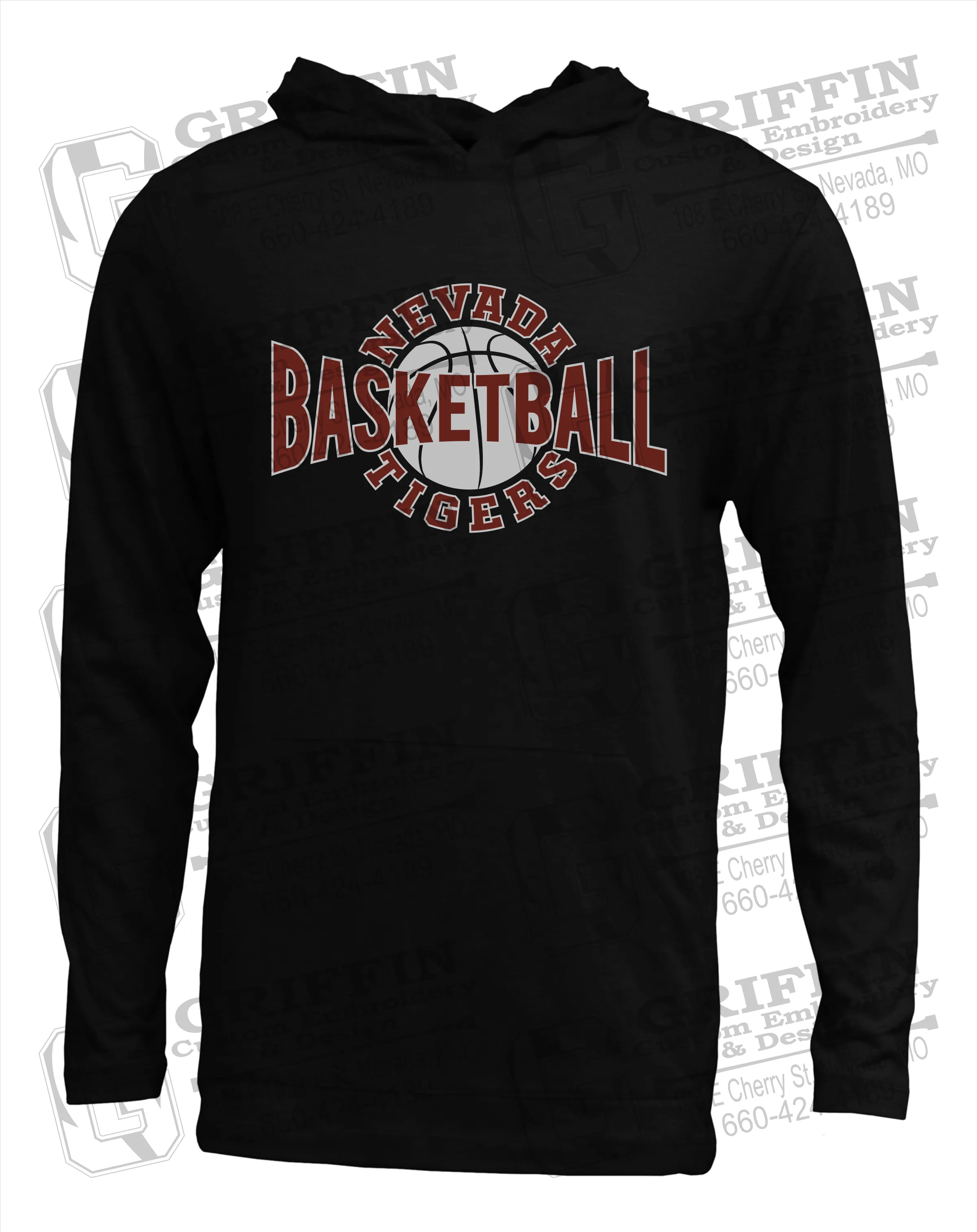 Soft-Tek T-Shirt Hoodie - Basketball - Nevada Tigers 24-M