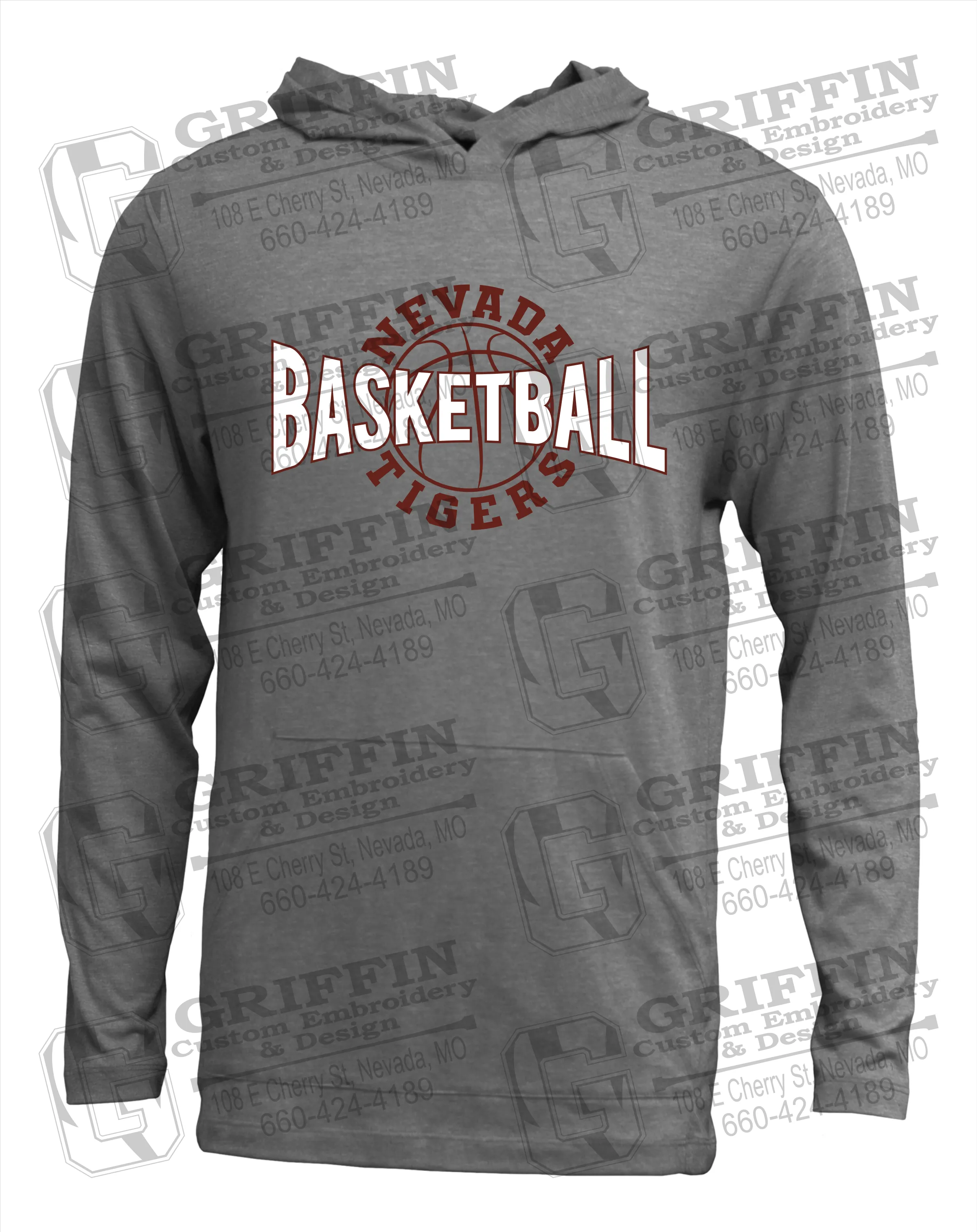 Soft-Tek T-Shirt Hoodie - Basketball - Nevada Tigers 24-M