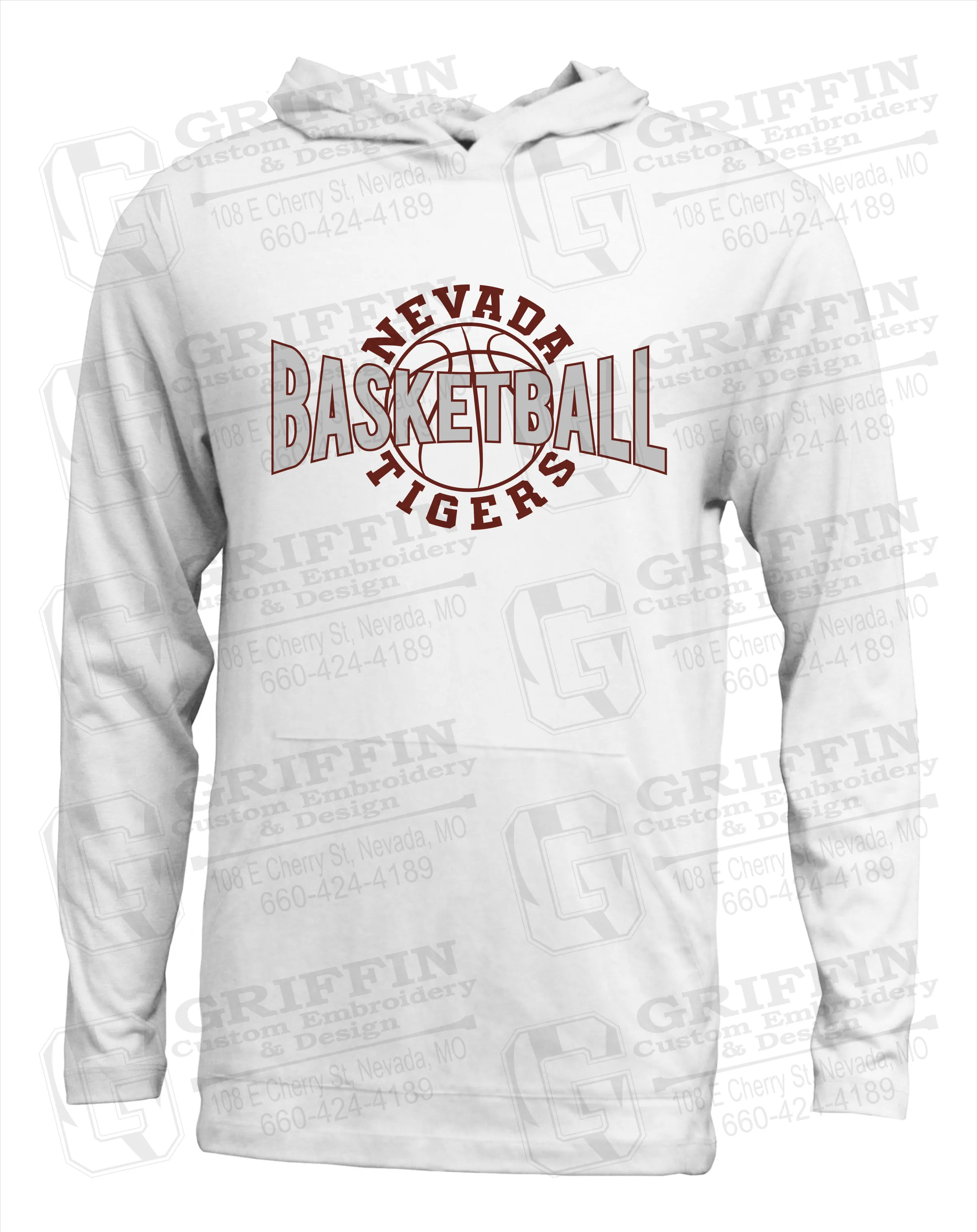 Soft-Tek T-Shirt Hoodie - Basketball - Nevada Tigers 24-M