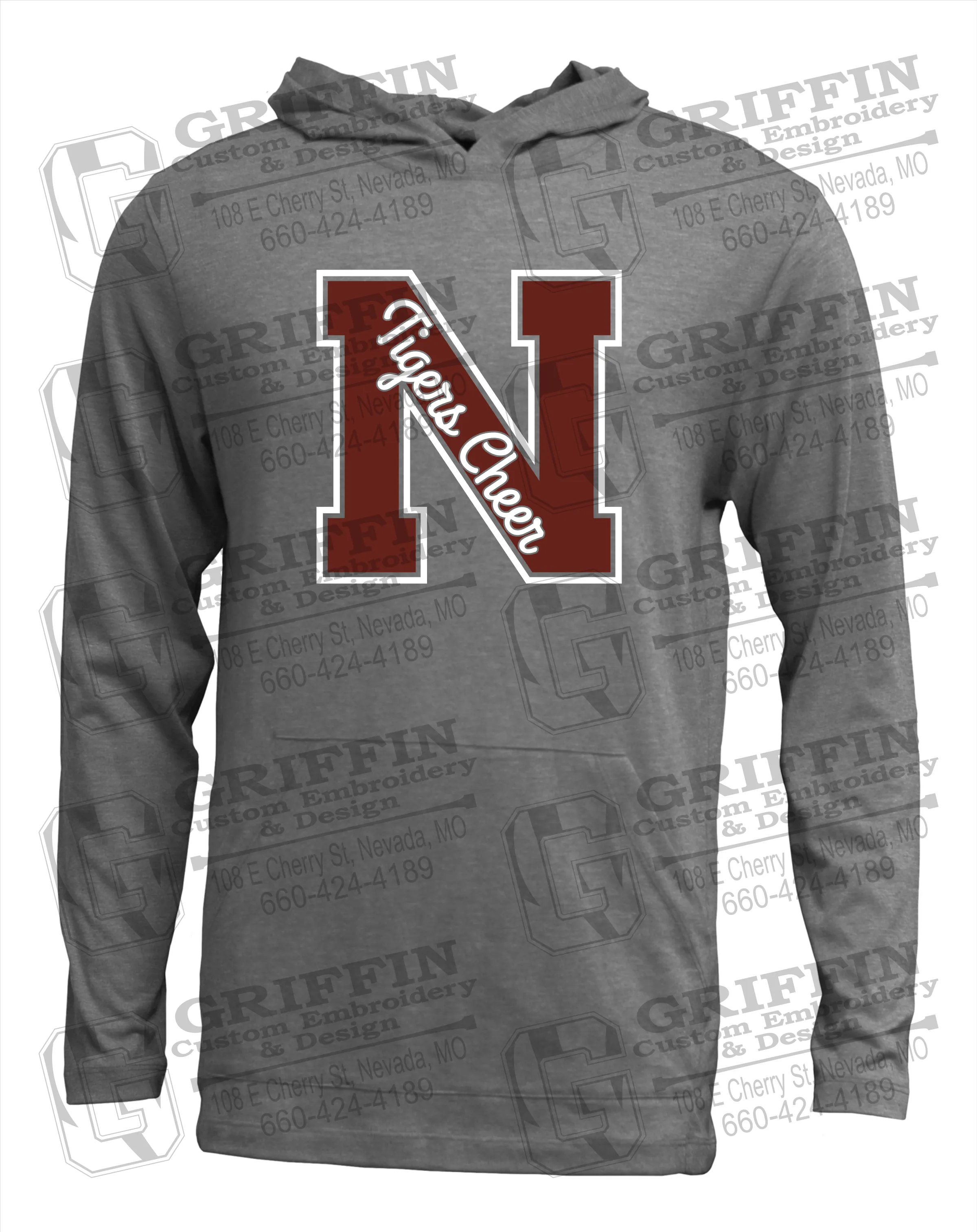 Soft-Tek T-Shirt Hoodie - Cheer - Nevada Tigers 23-Z