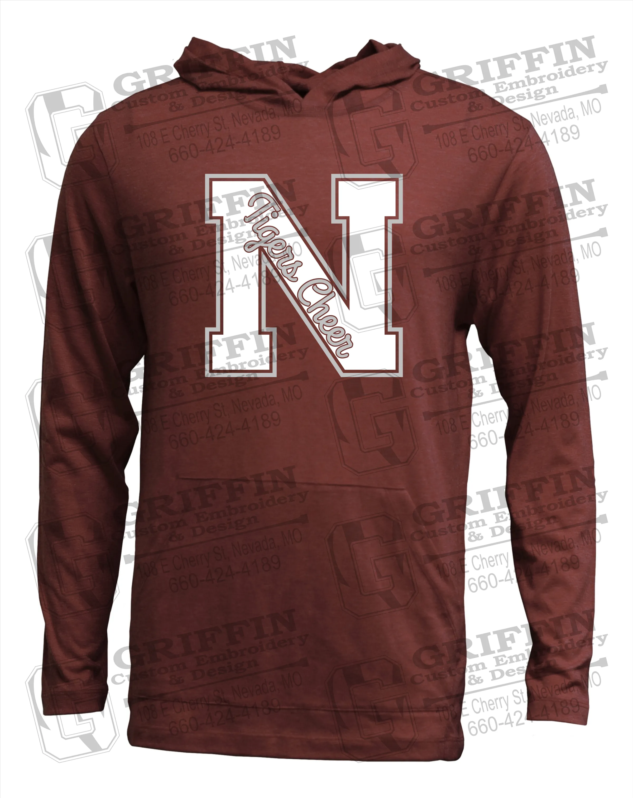 Soft-Tek T-Shirt Hoodie - Cheer - Nevada Tigers 23-Z