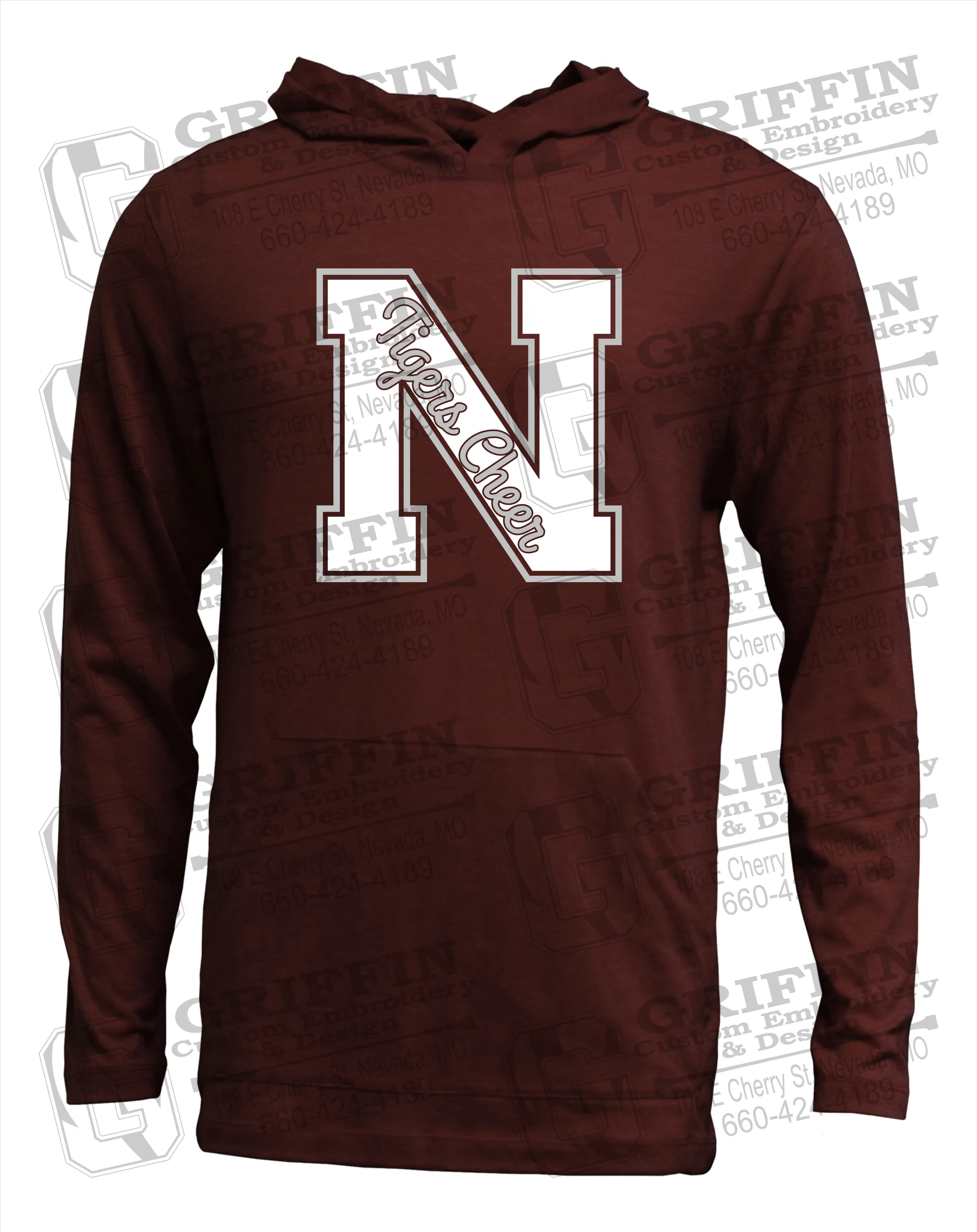 Soft-Tek T-Shirt Hoodie - Cheer - Nevada Tigers 23-Z
