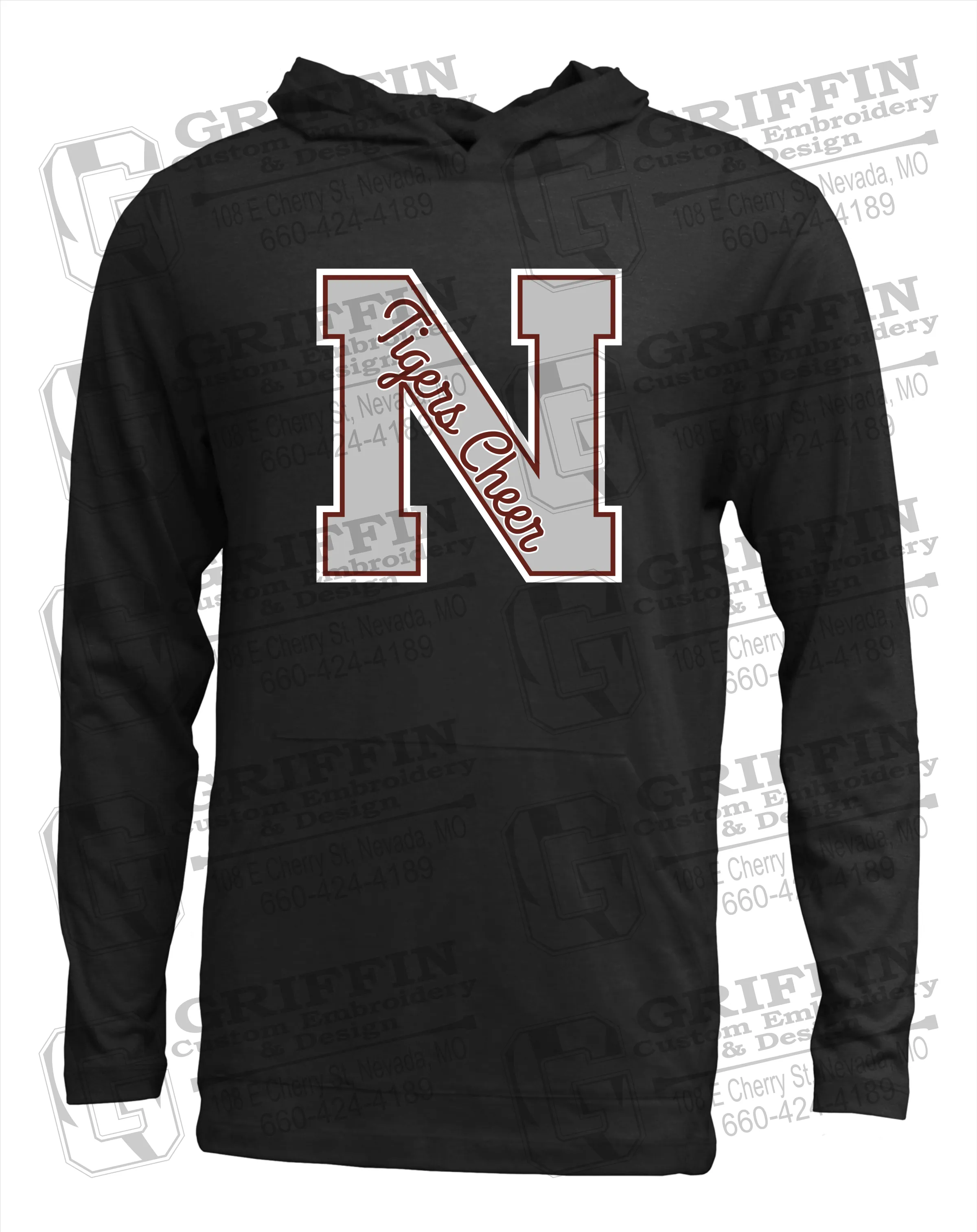 Soft-Tek T-Shirt Hoodie - Cheer - Nevada Tigers 23-Z