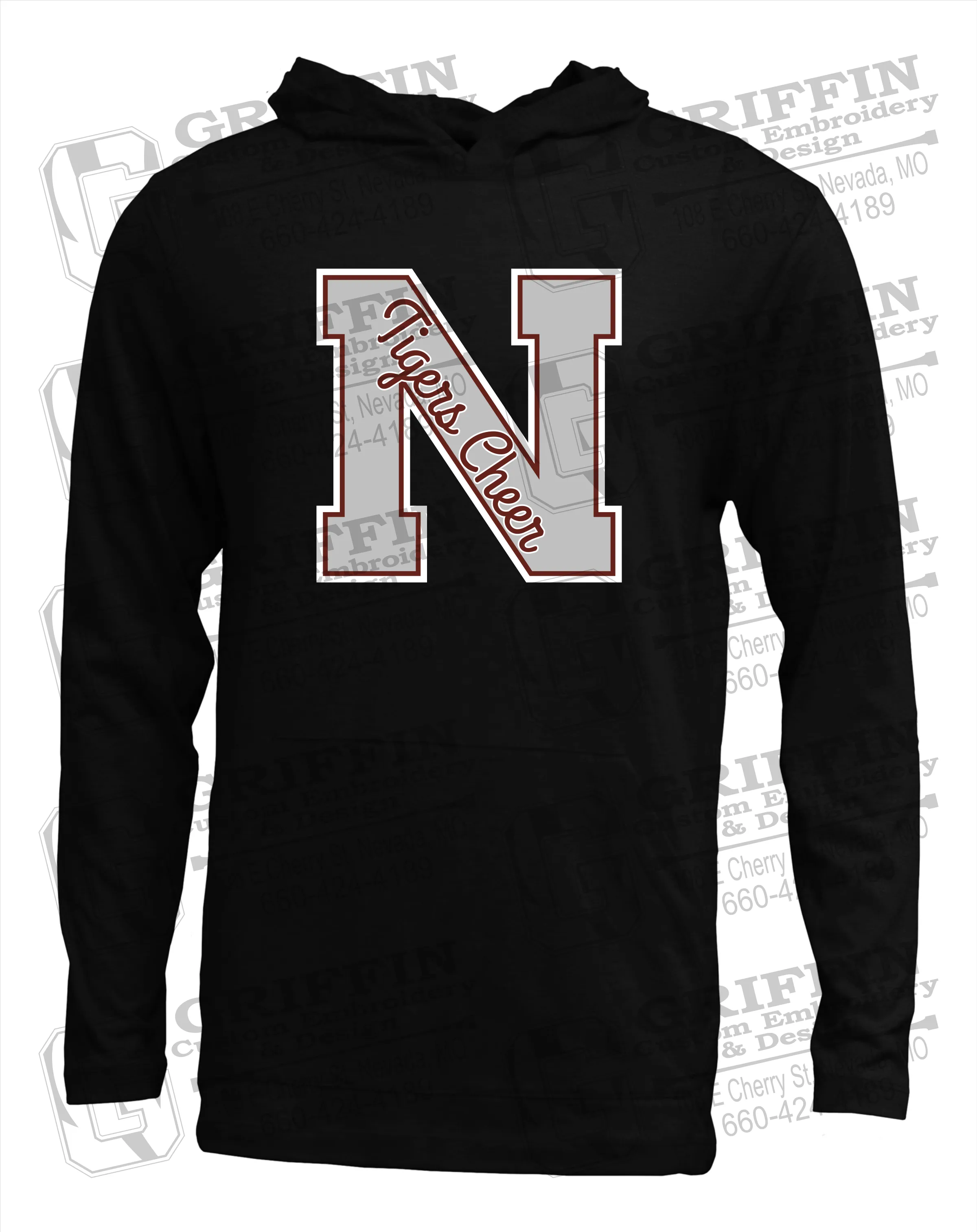 Soft-Tek T-Shirt Hoodie - Cheer - Nevada Tigers 23-Z