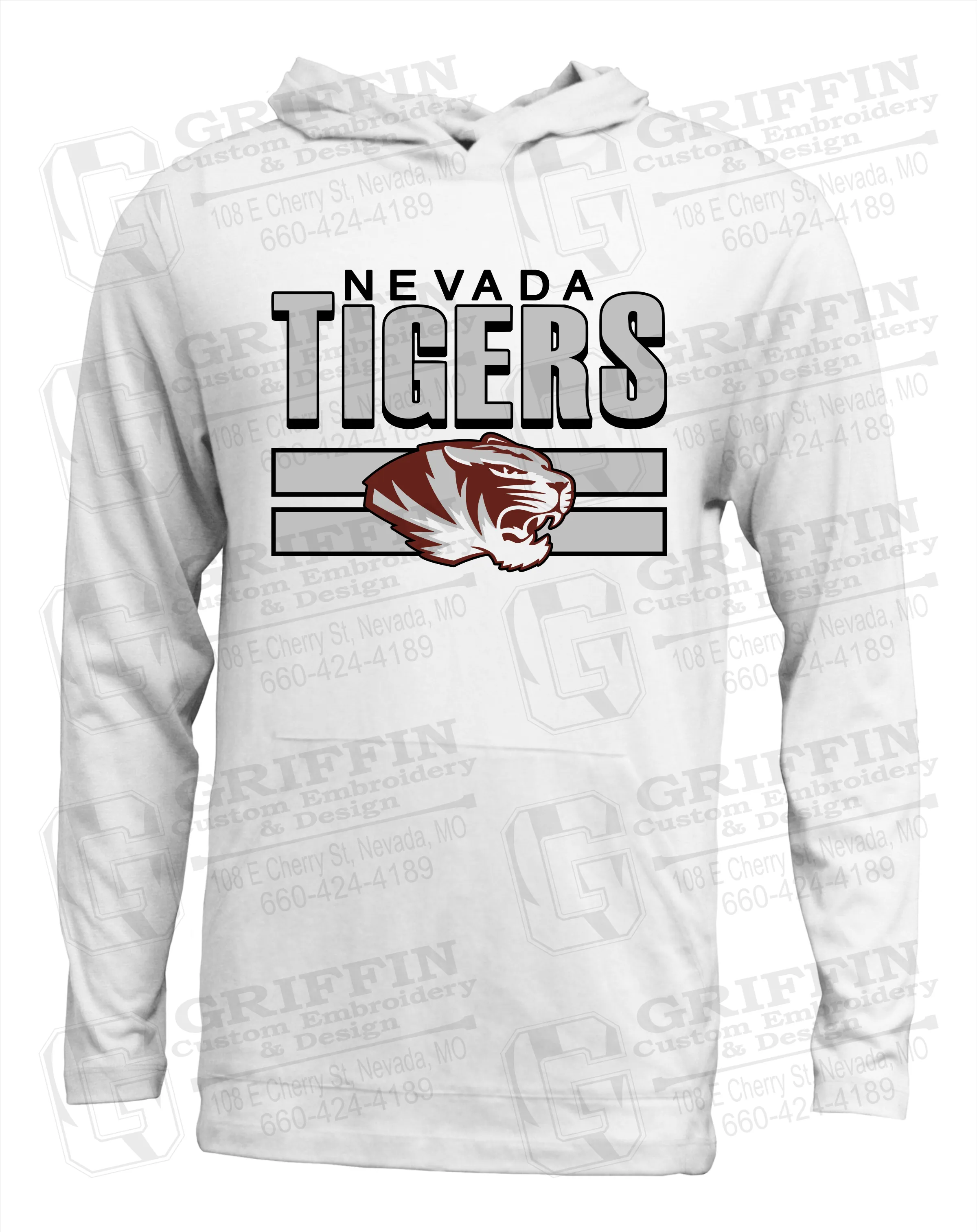 Soft-Tek T-Shirt Hoodie - Nevada Tigers 22-B