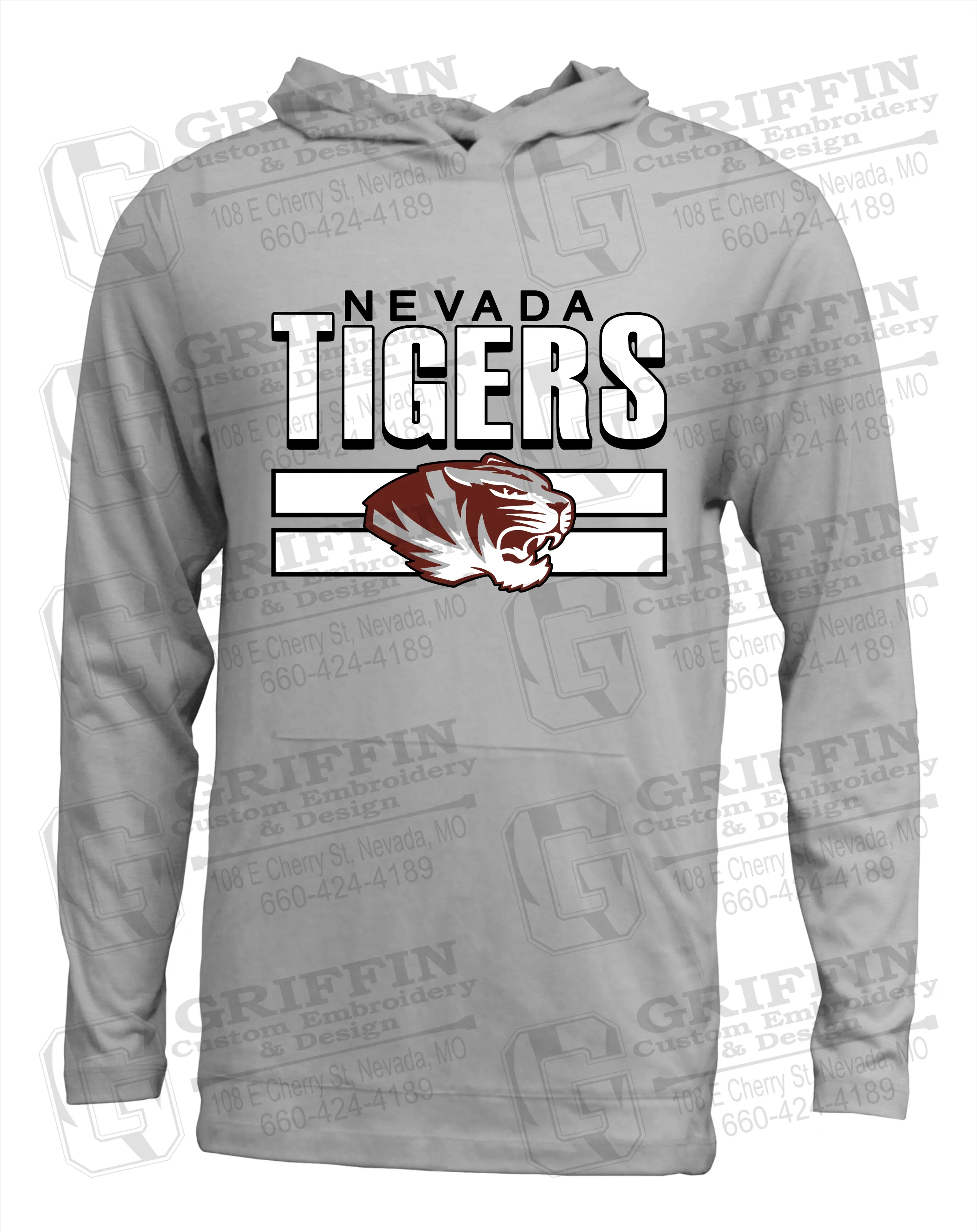 Soft-Tek T-Shirt Hoodie - Nevada Tigers 22-B