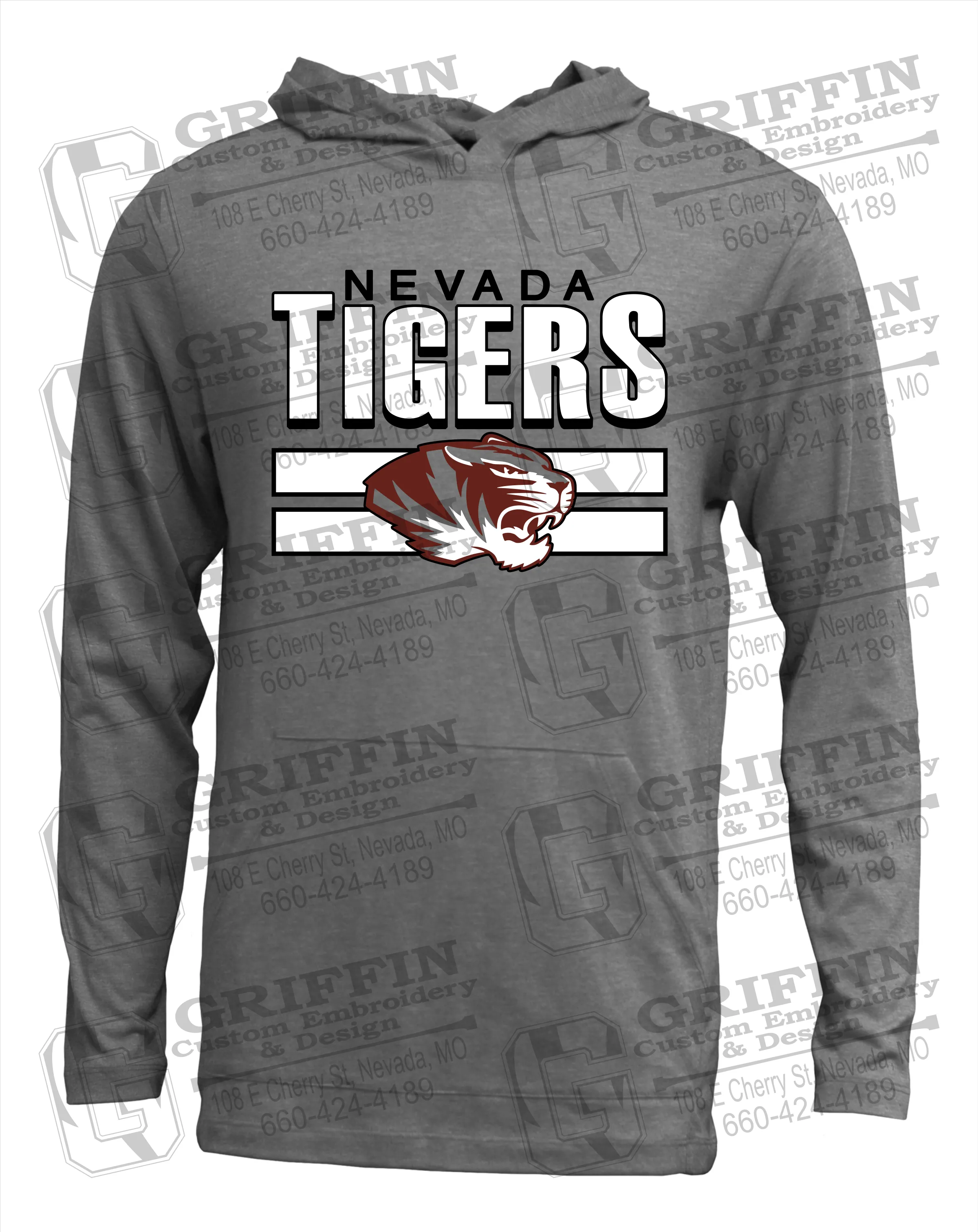 Soft-Tek T-Shirt Hoodie - Nevada Tigers 22-B