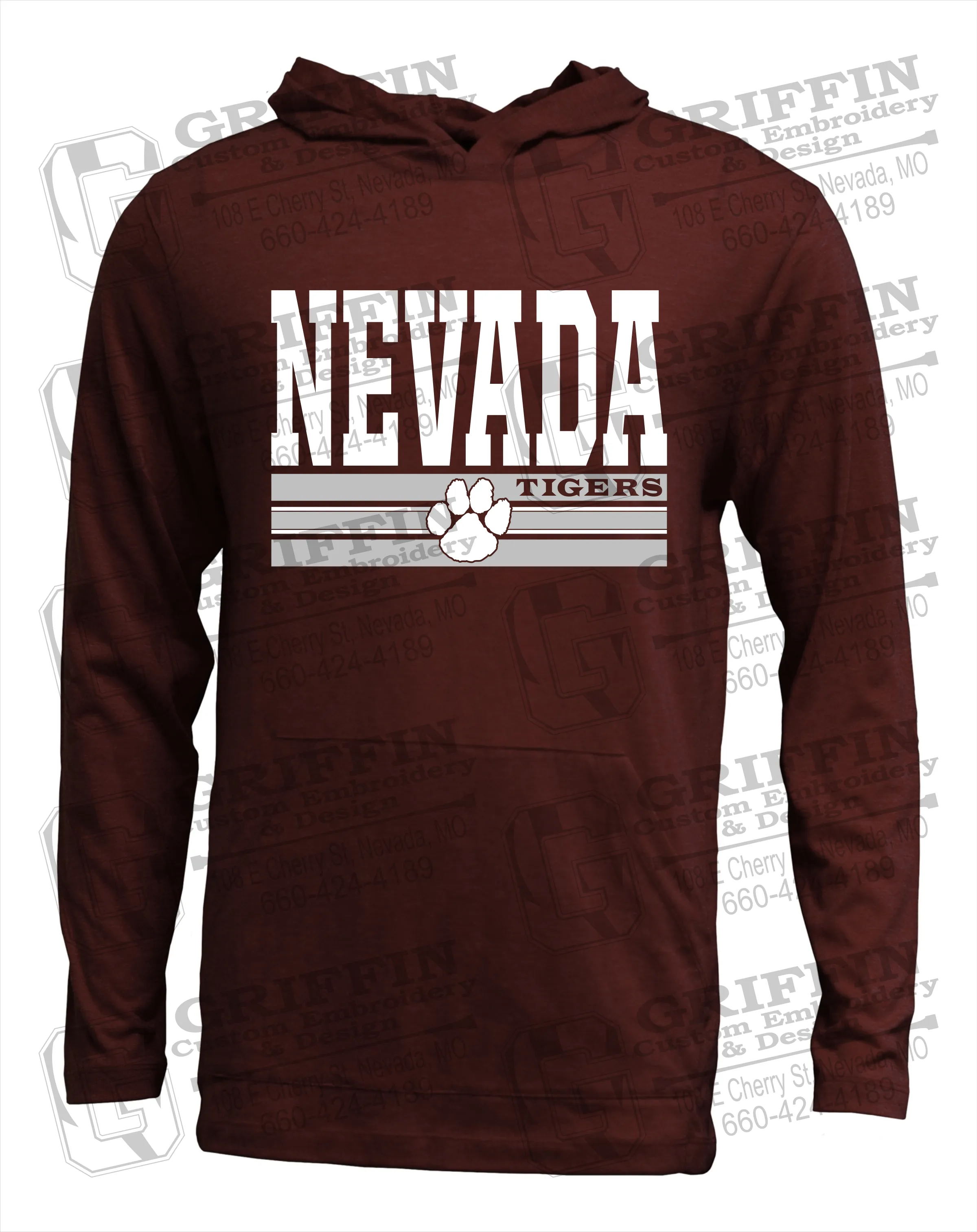 Soft-Tek T-Shirt Hoodie - Nevada Tigers 22-V