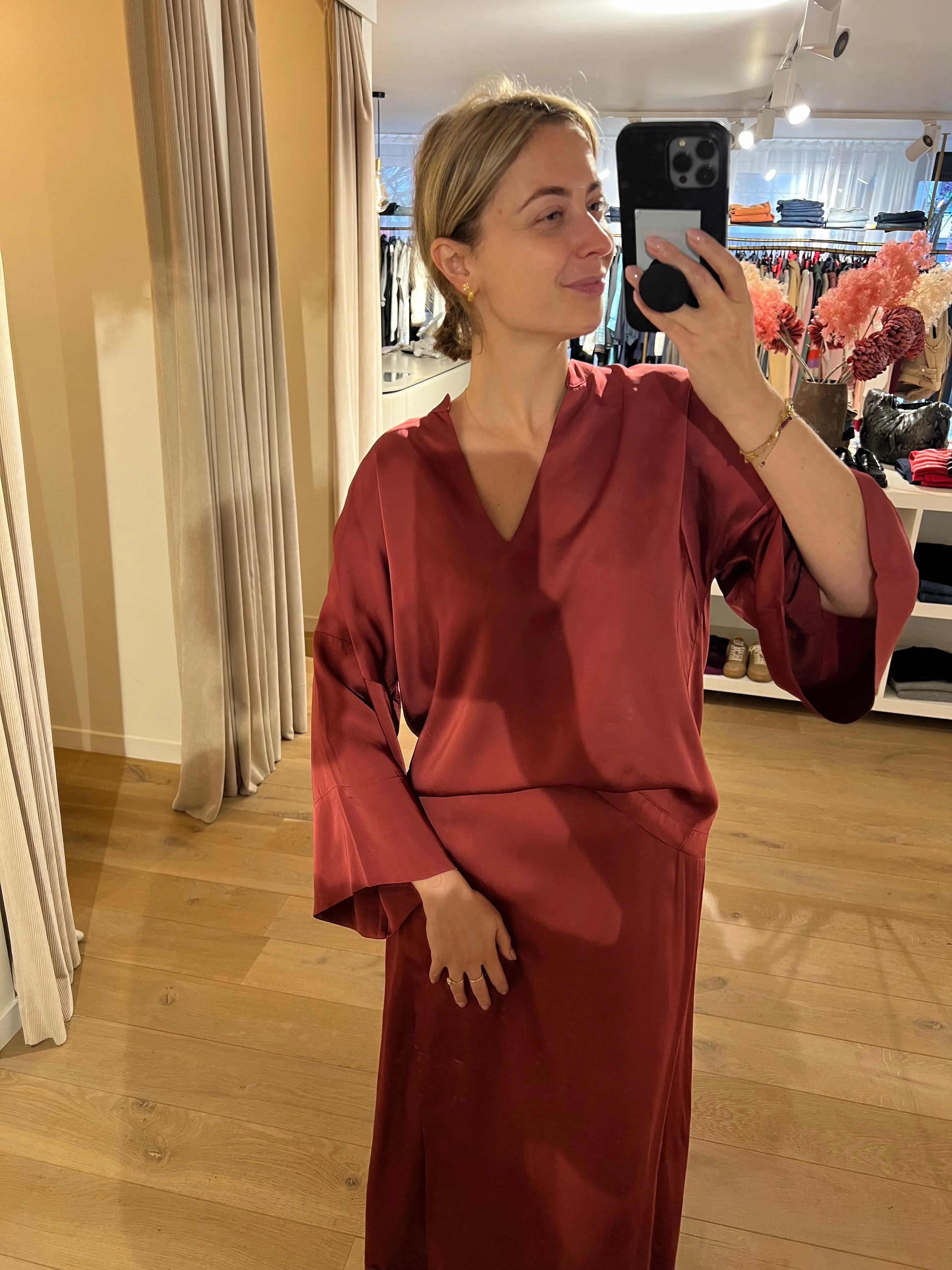 Solid tunic top Burgundy