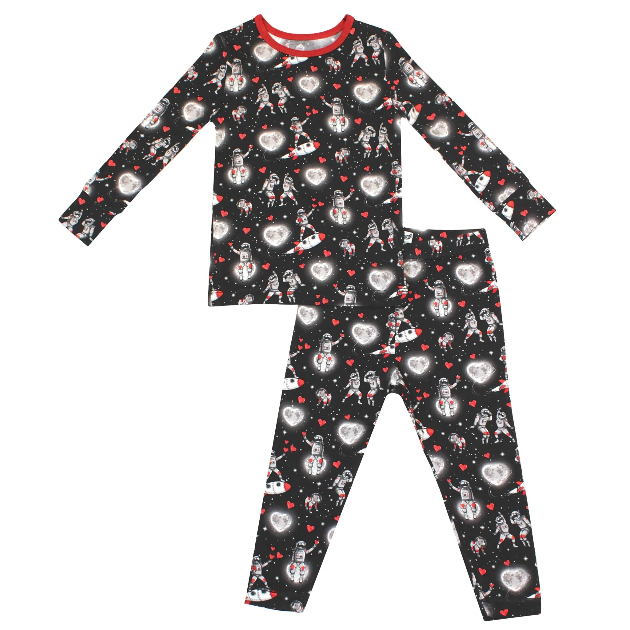 Space Hearts Long Sleeve Pajama Set (2T-12Y)