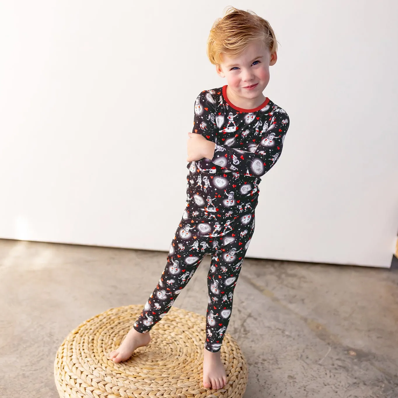 Space Hearts Long Sleeve Pajama Set (2T-12Y)