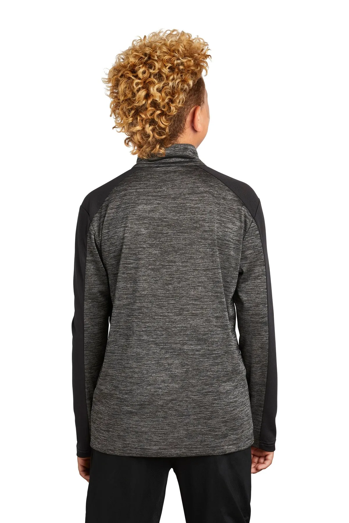 Sport-Tek Youth PosiCharge Electric Heather Colorblock 1/4-Zip Pullover. YST397