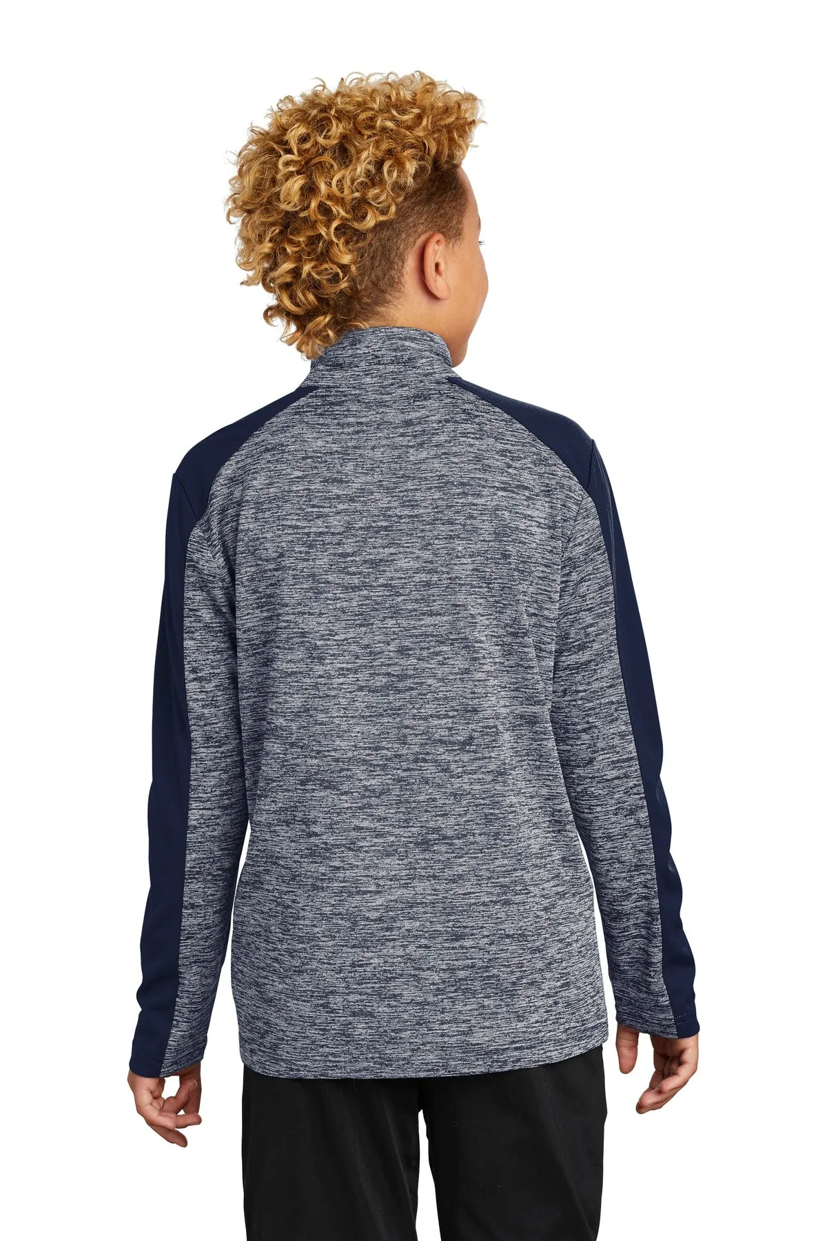 Sport-Tek Youth PosiCharge Electric Heather Colorblock 1/4-Zip Pullover. YST397