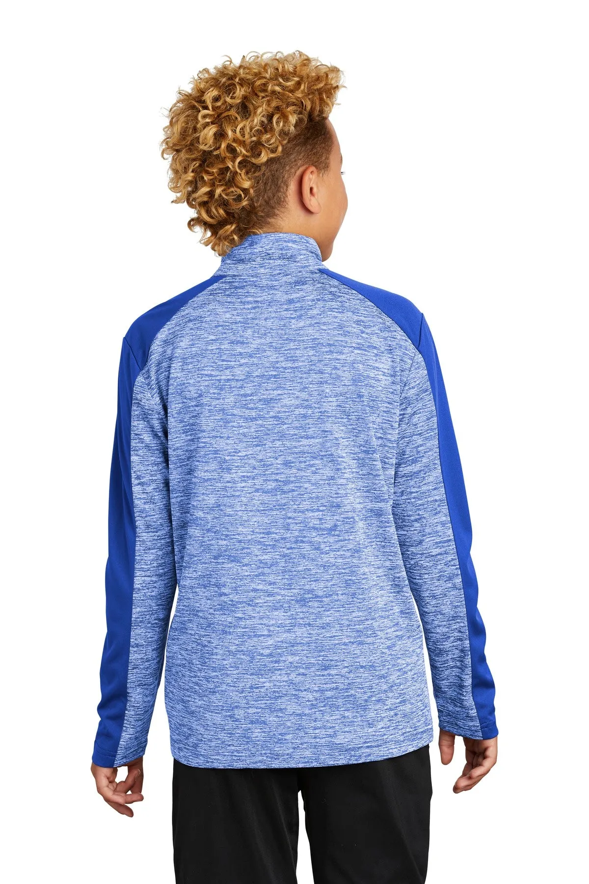 Sport-Tek Youth PosiCharge Electric Heather Colorblock 1/4-Zip Pullover. YST397