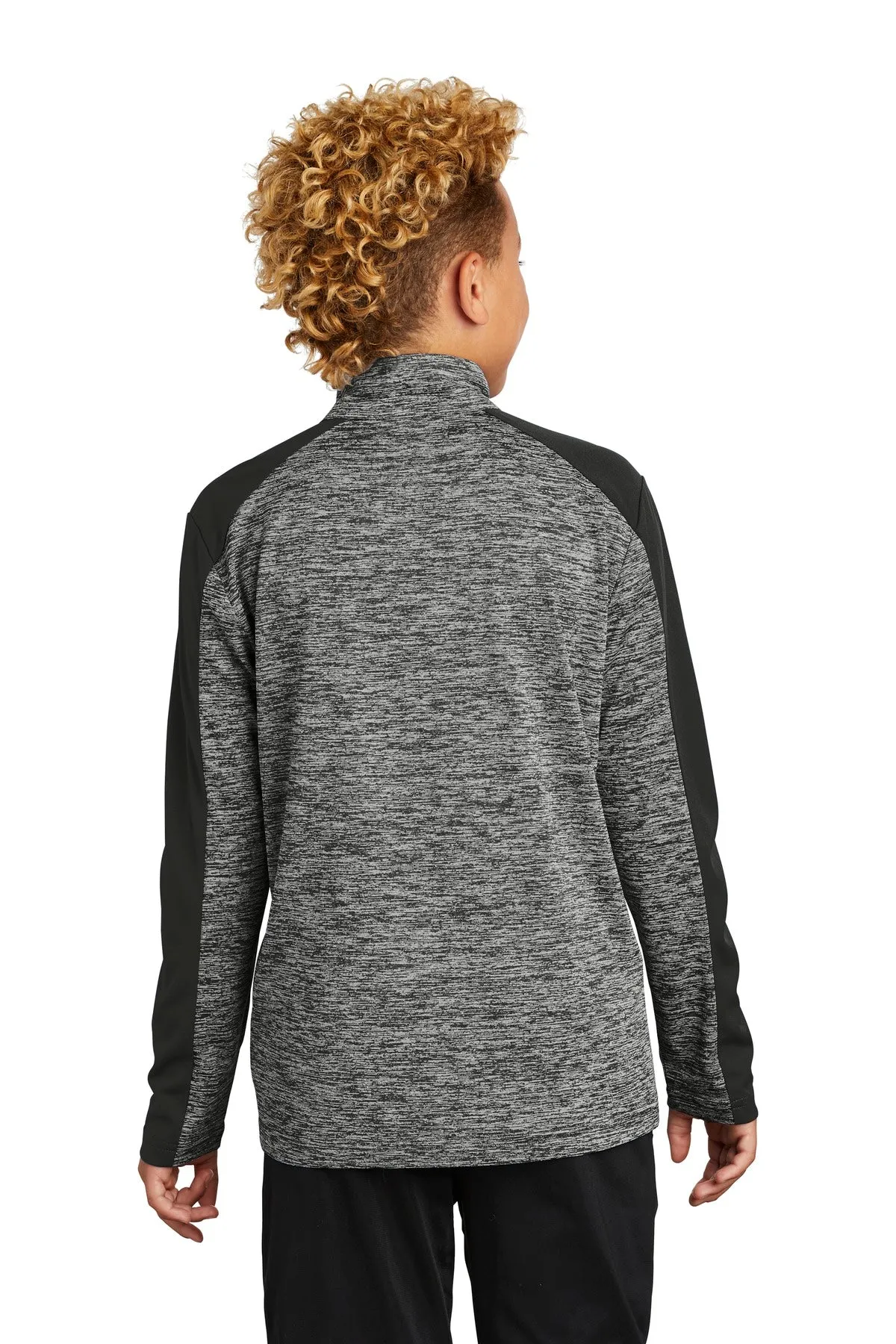 Sport-Tek Youth PosiCharge Electric Heather Colorblock 1/4-Zip Pullover. YST397