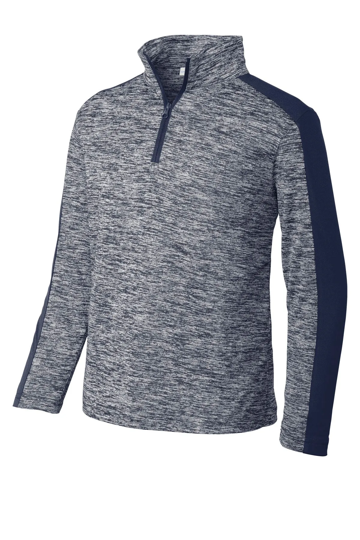 Sport-Tek Youth PosiCharge Electric Heather Colorblock 1/4-Zip Pullover. YST397