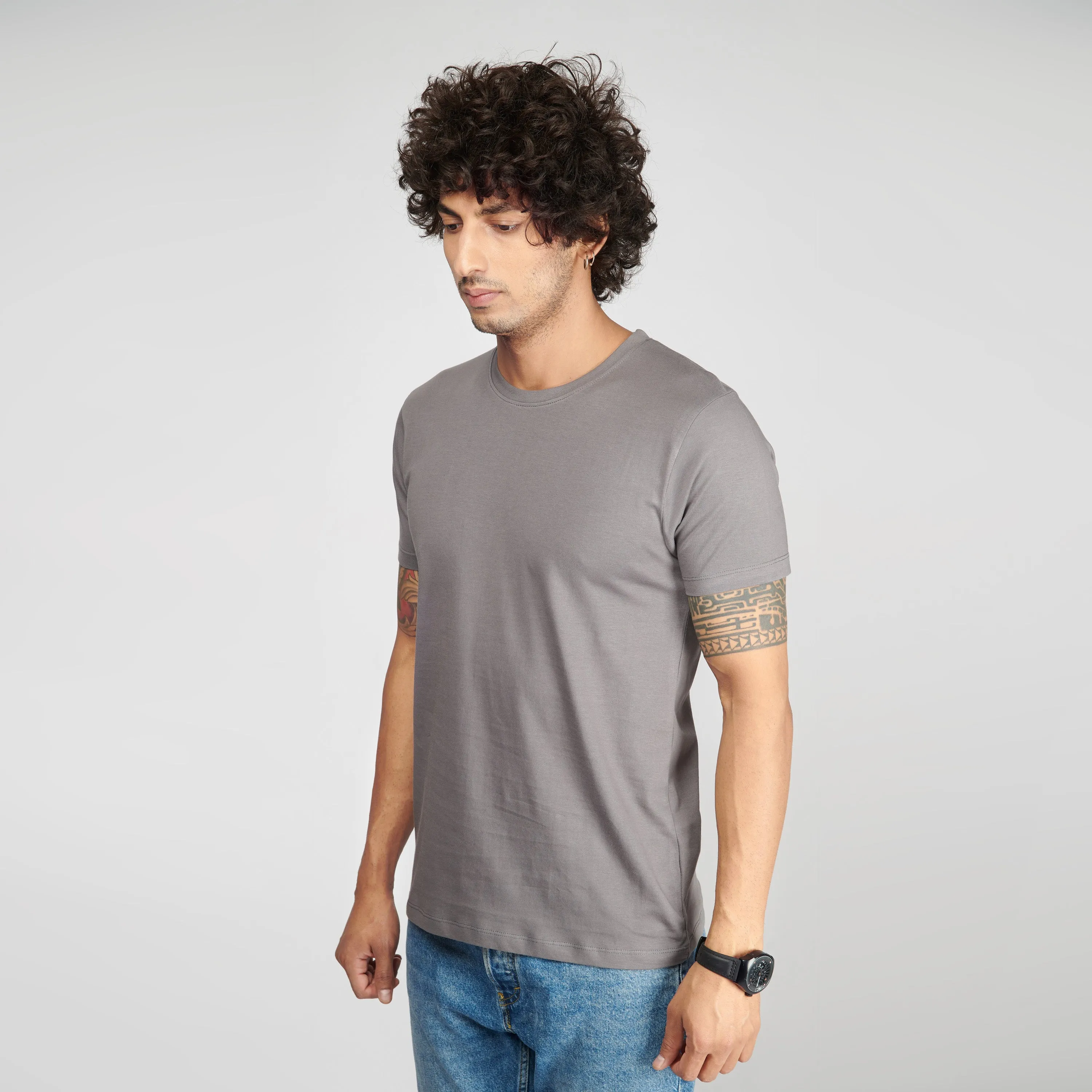 Steel Grey Half Sleeve T-Shirt