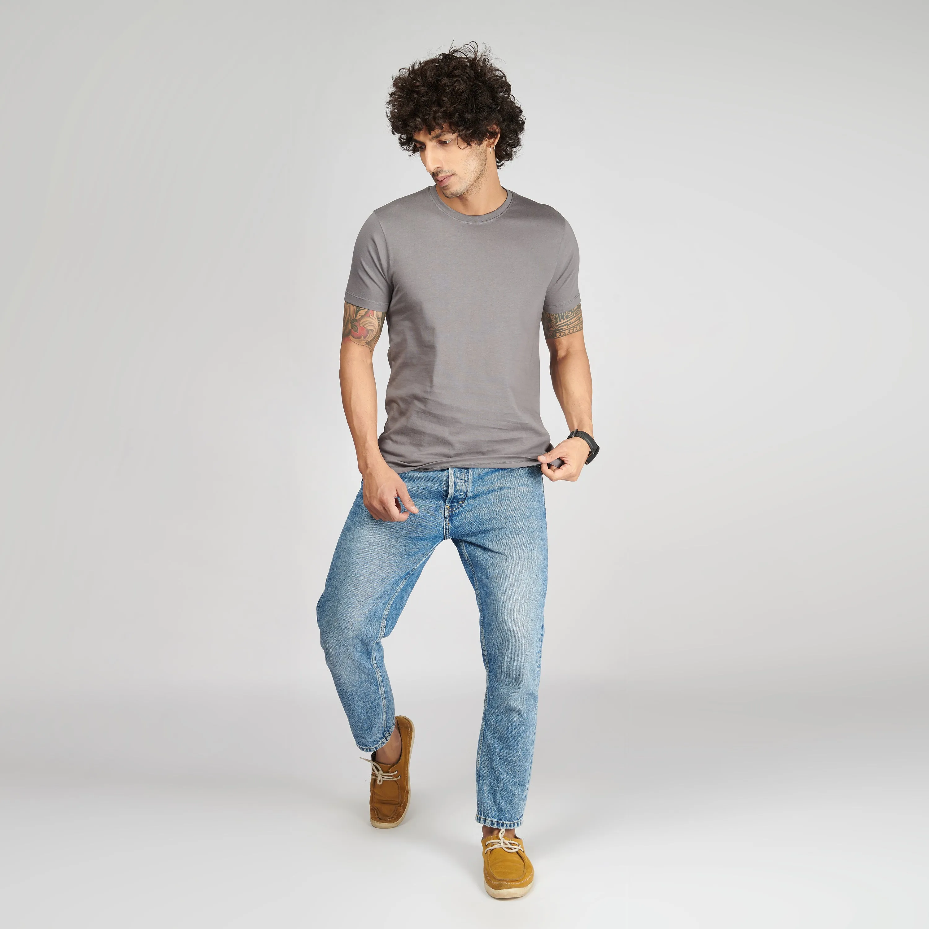 Steel Grey Half Sleeve T-Shirt