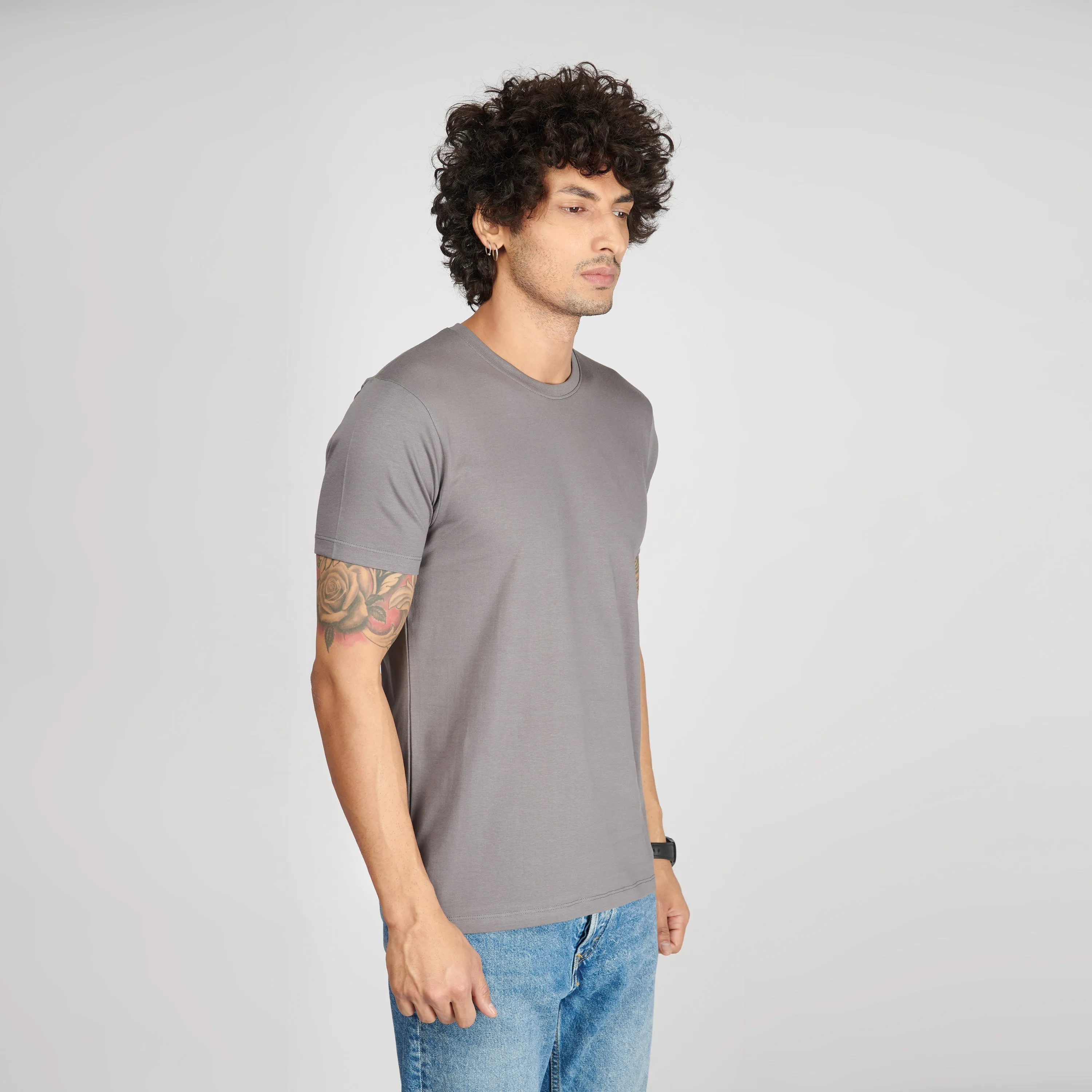 Steel Grey Half Sleeve T-Shirt