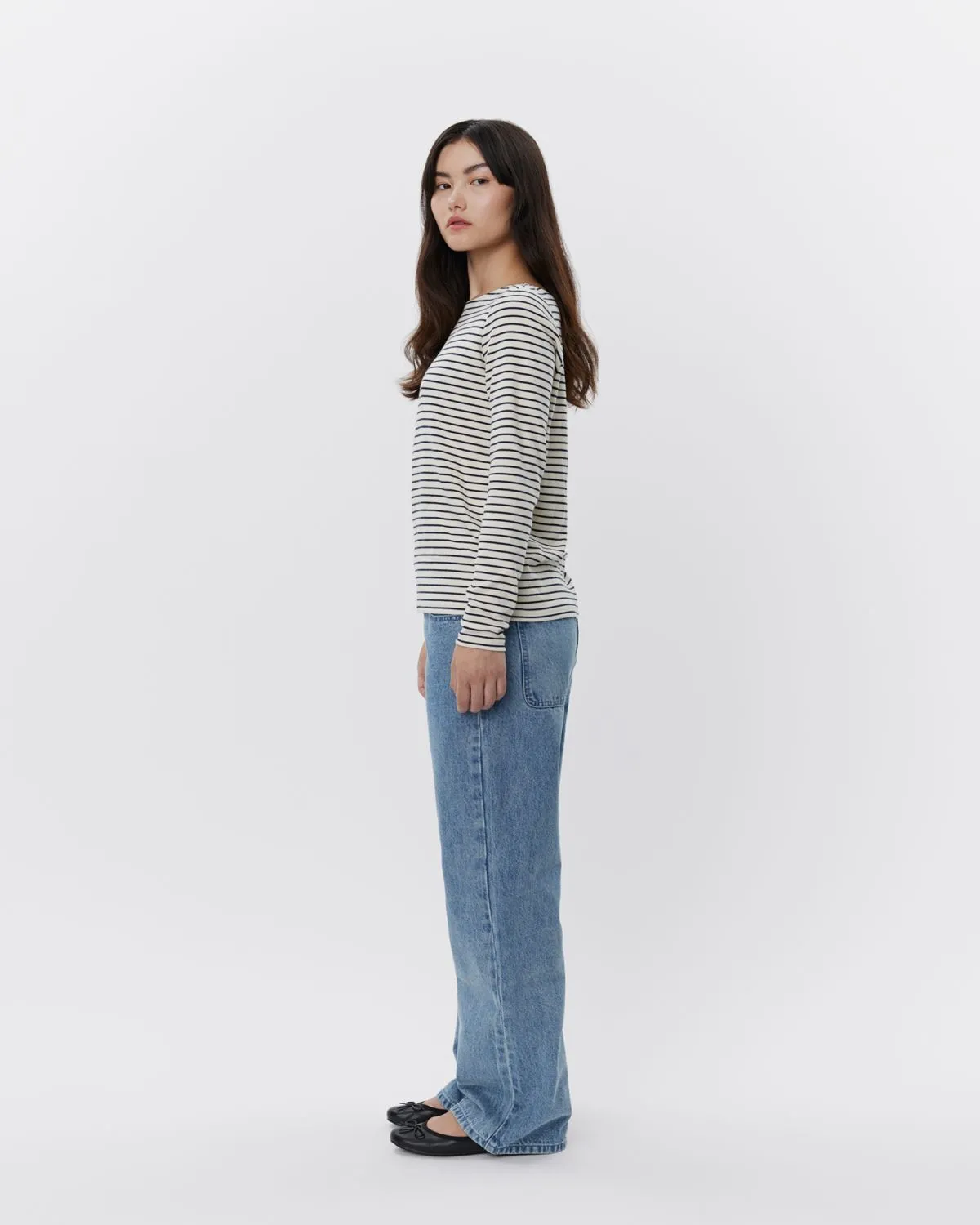 STEPHIESW T-SHIRT LONG SLEEVE - Navy Striped