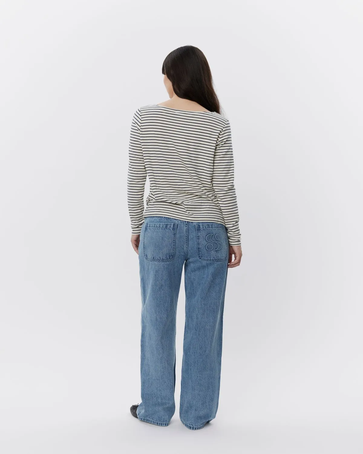 STEPHIESW T-SHIRT LONG SLEEVE - Navy Striped