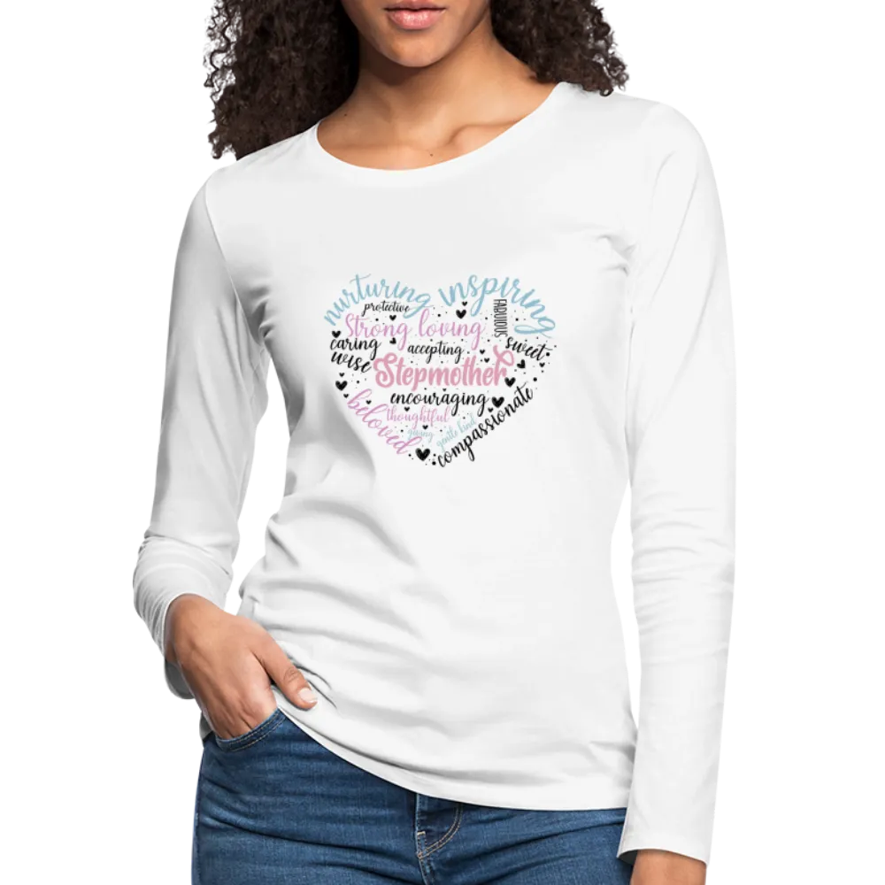 Stepmother Word Art Heart Women's Premium Long Sleeve T-Shirt