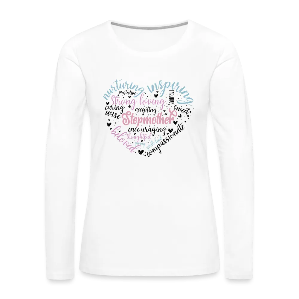 Stepmother Word Art Heart Women's Premium Long Sleeve T-Shirt