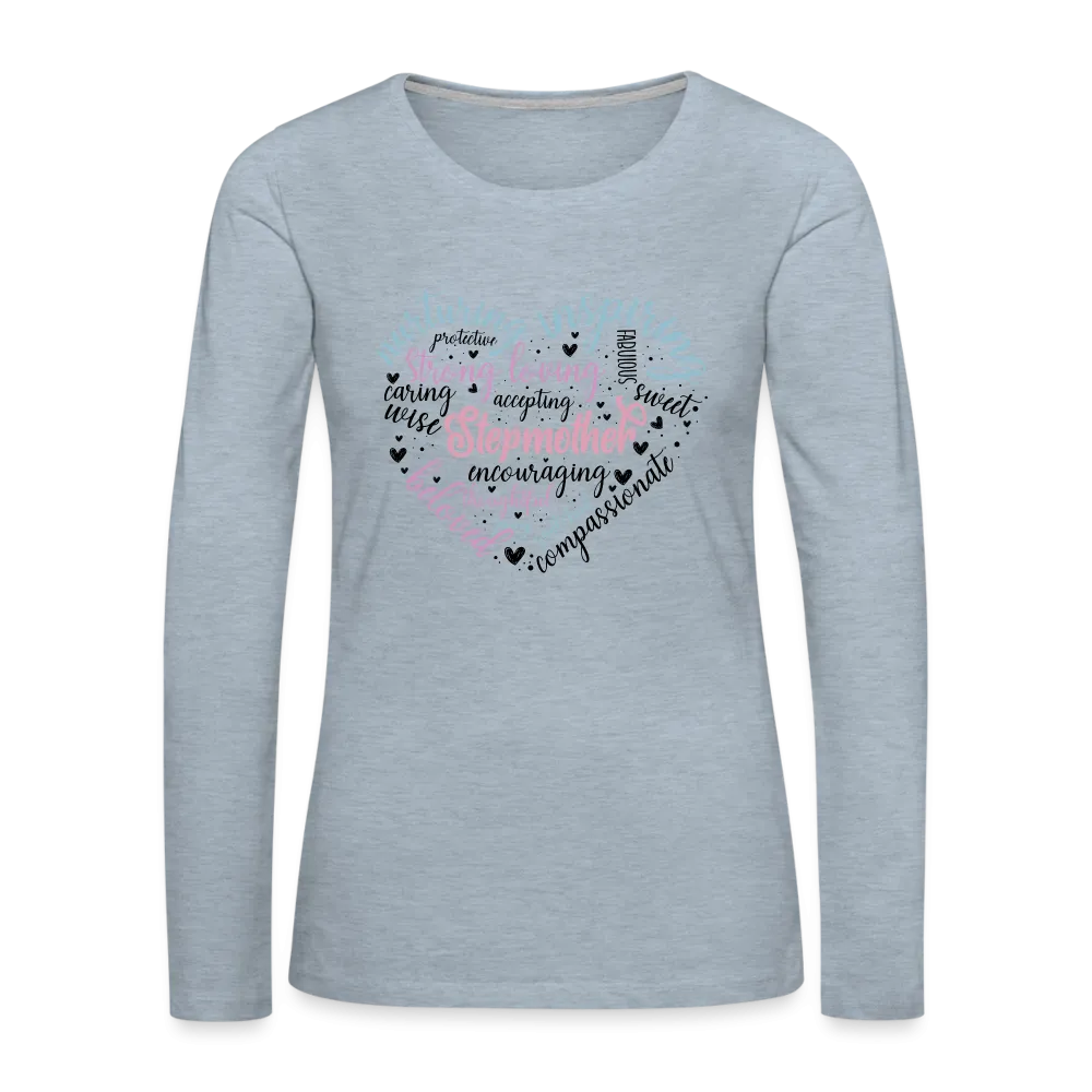 Stepmother Word Art Heart Women's Premium Long Sleeve T-Shirt