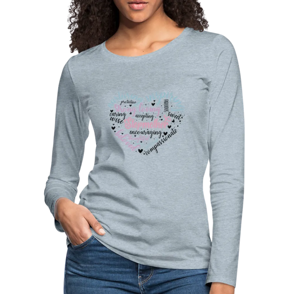 Stepmother Word Art Heart Women's Premium Long Sleeve T-Shirt