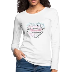 Stepmother Word Art Heart Women's Premium Long Sleeve T-Shirt