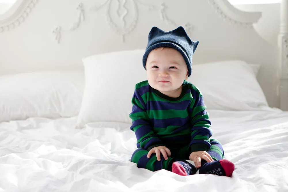 Stripe Magic Navy Green Long Sleeve Pajama