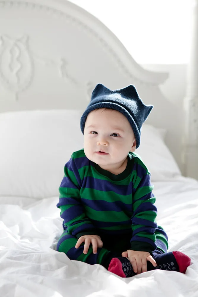 Stripe Magic Navy Green Long Sleeve Pajama