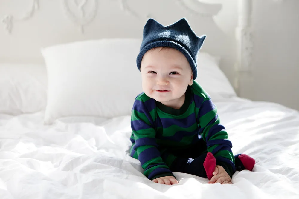 Stripe Magic Navy Green Long Sleeve Pajama