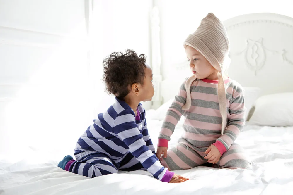 Stripe Magic Pink Grey Long Sleeve Pajama