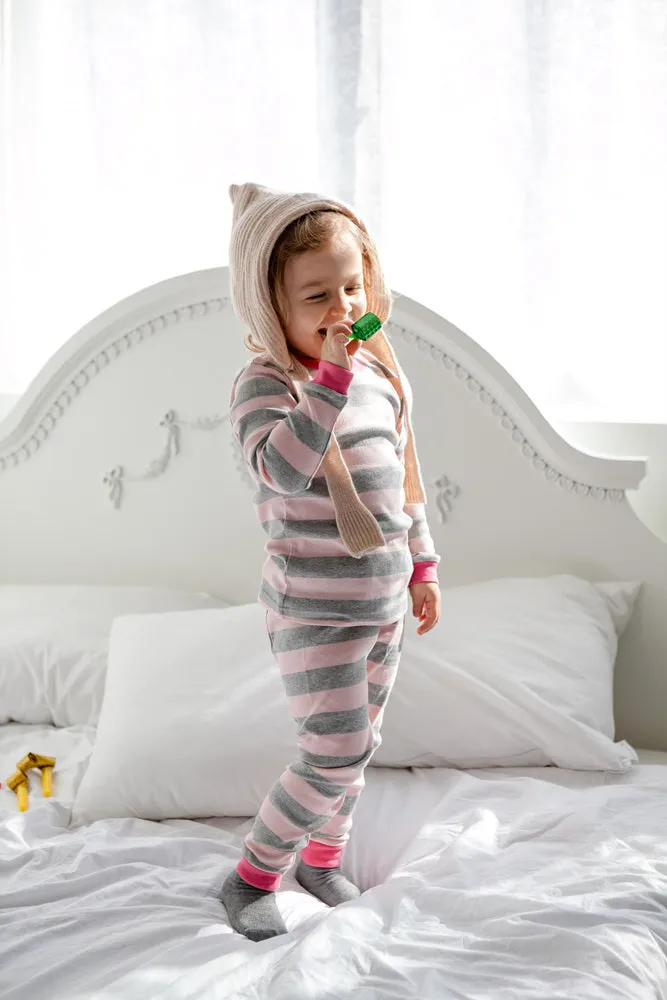 Stripe Magic Pink Grey Long Sleeve Pajama