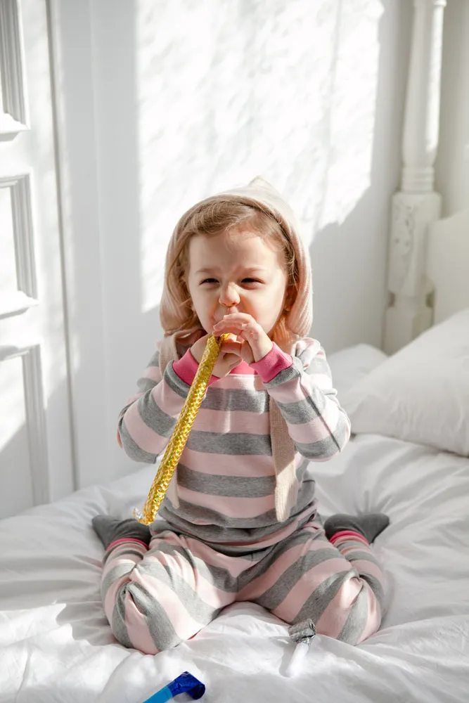 Stripe Magic Pink Grey Long Sleeve Pajama