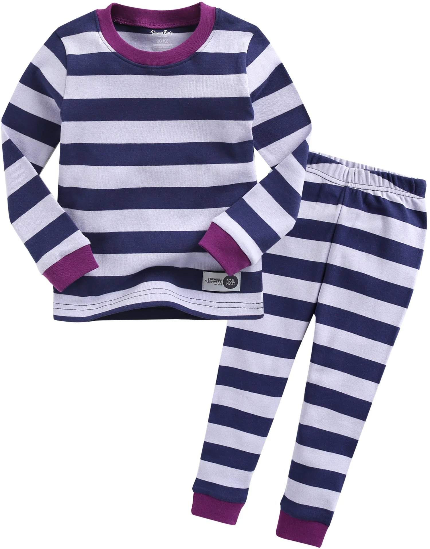 Stripe Magic Purple Navy Long Sleeve Pajama
