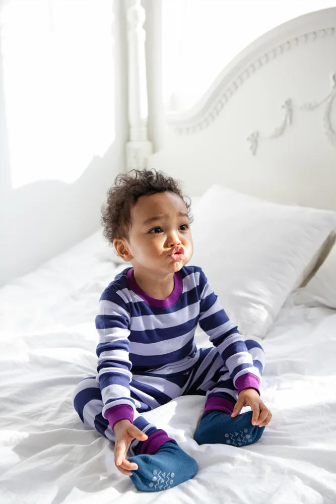 Stripe Magic Purple Navy Long Sleeve Pajama