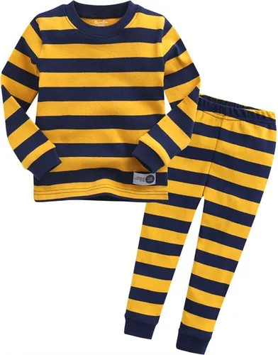 Stripe Magic Yellow Navy Long Sleeve Pajama
