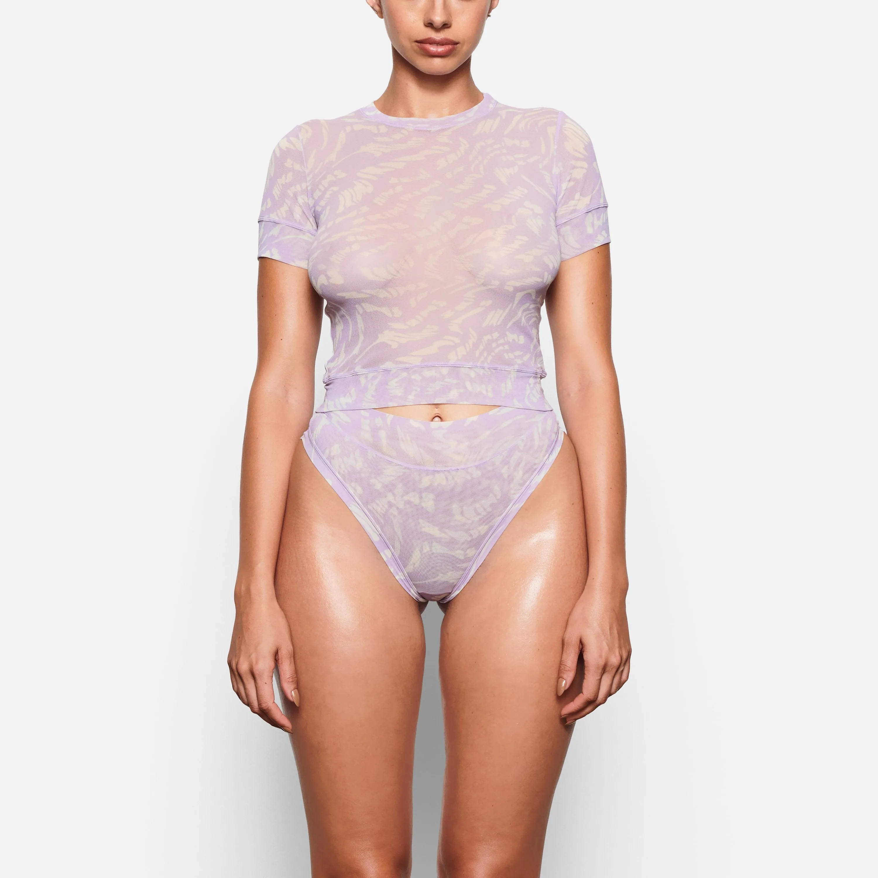 SUMMER MESH T-SHIRT | LILAC SWIRL