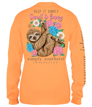 SWEET & HAPPY SLOTH LONG SLEEVE T-SHIRT