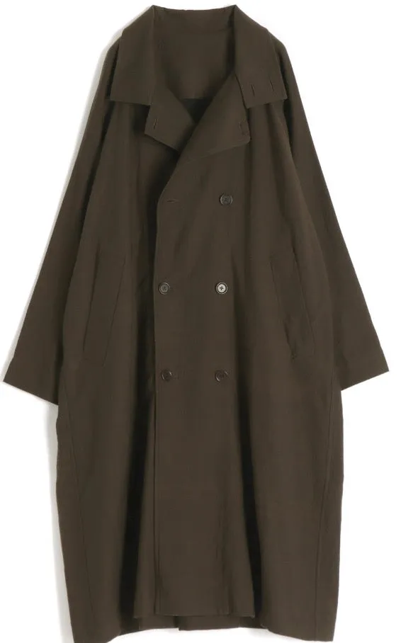 Tamaki-Niime Cotton Trench Coat-Gender Free Love