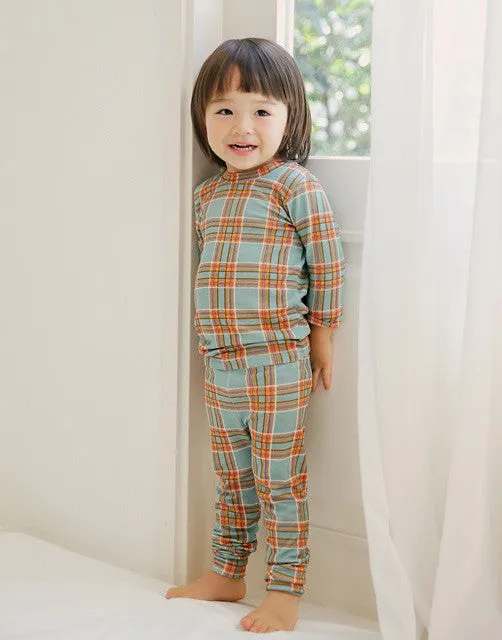 Tartan Check Dark Mint Long Sleeve Pajama