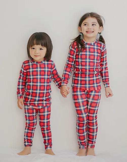 Tartan Check Red Long Sleeve Pajama