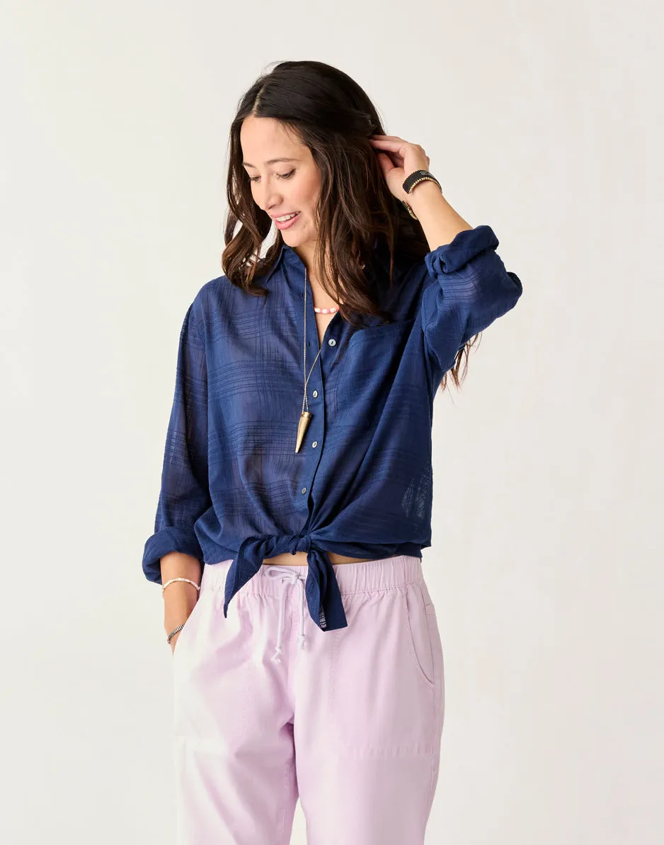 Taylor Textured Tunic: Navy