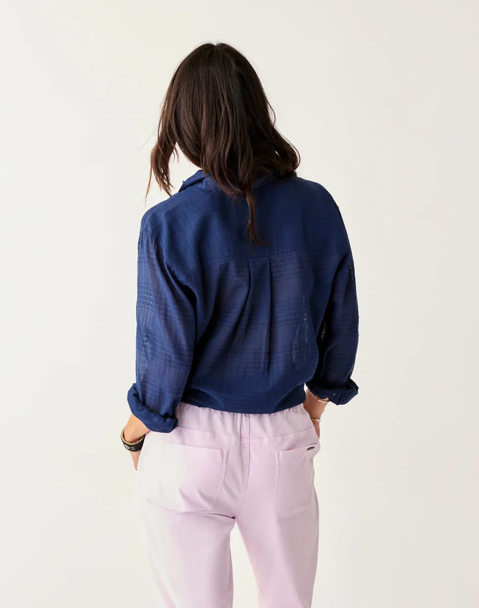 Taylor Textured Tunic: Navy