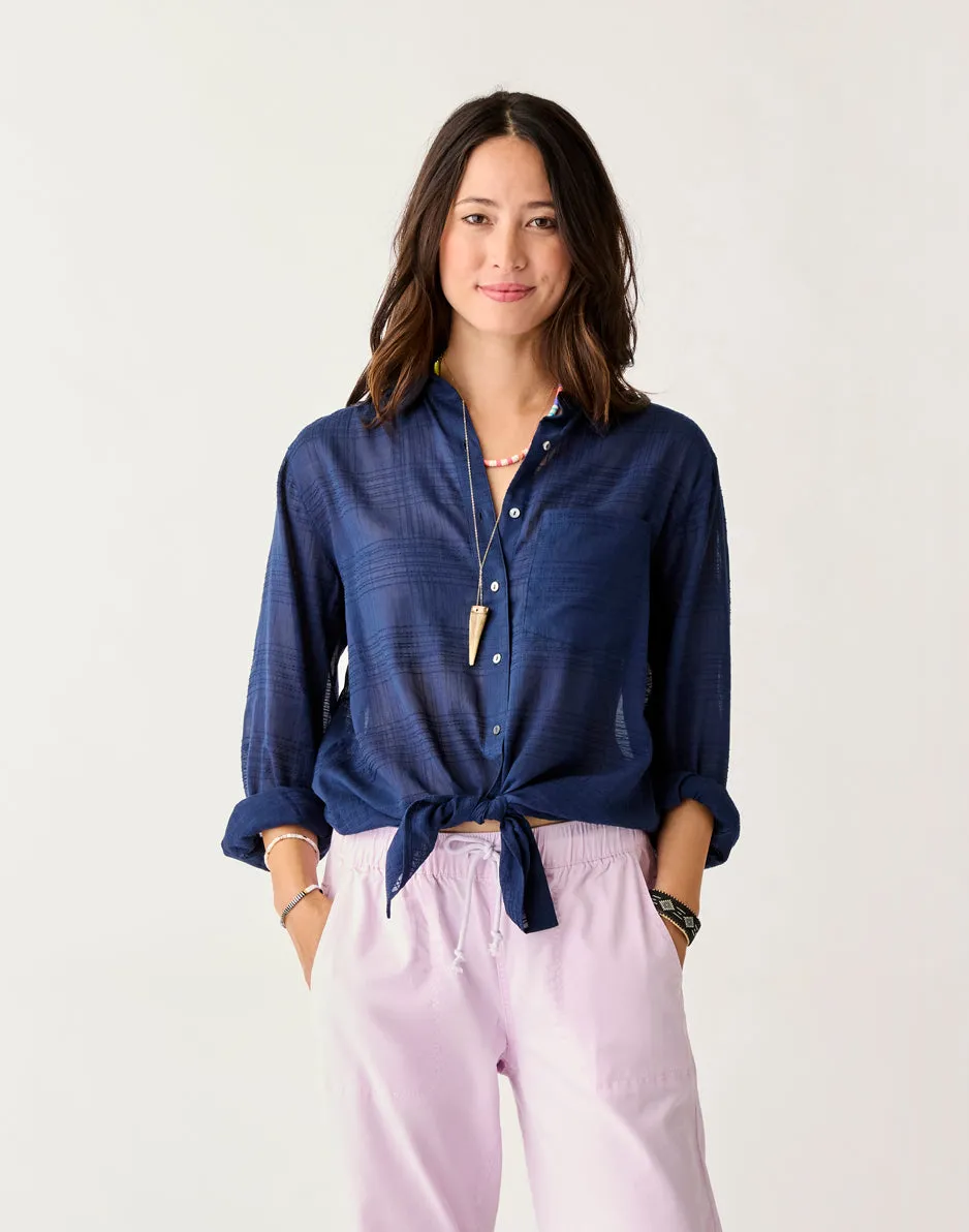 Taylor Textured Tunic: Navy